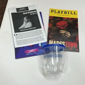 HadesTown and Joan Osborne c Landmark playbills &Cup from garden